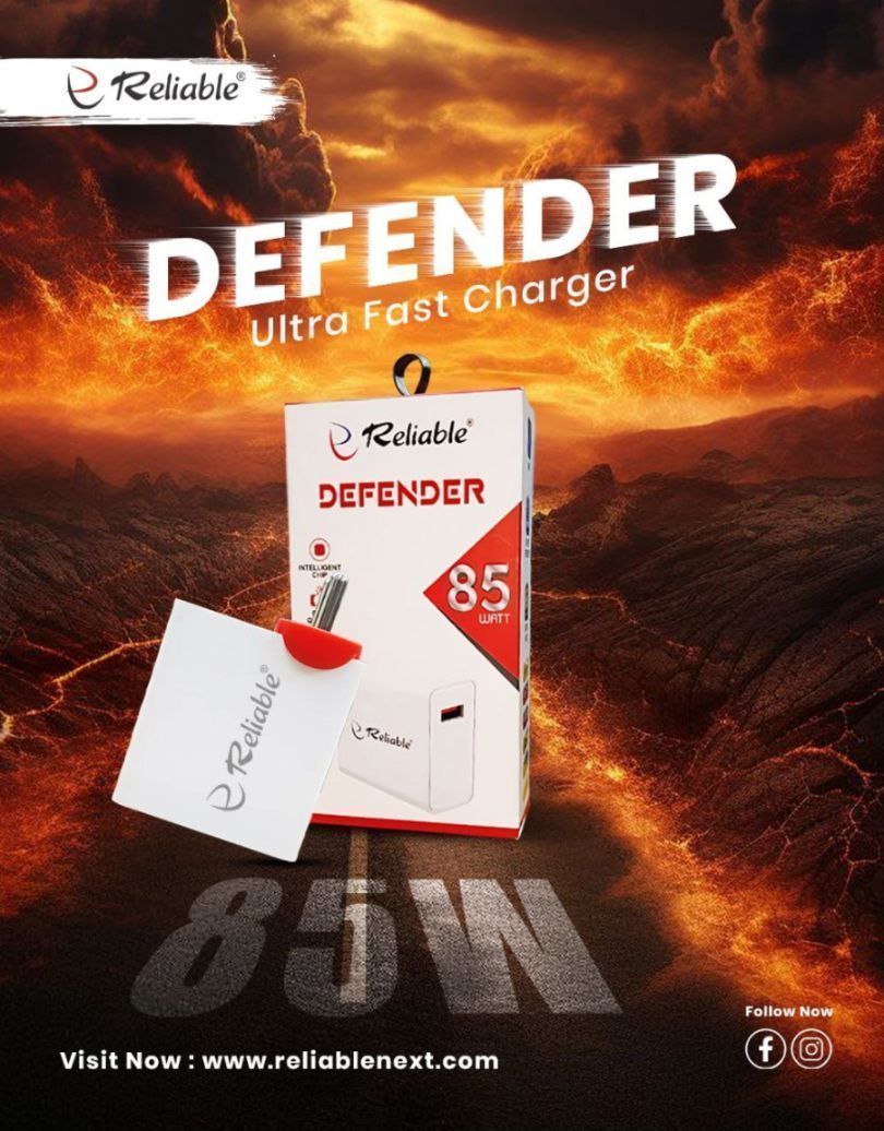 Reliable DEFENDER 85W Super VOOC 3.0 Ultra Fast Charger Adapter | Type-C Power Delivery