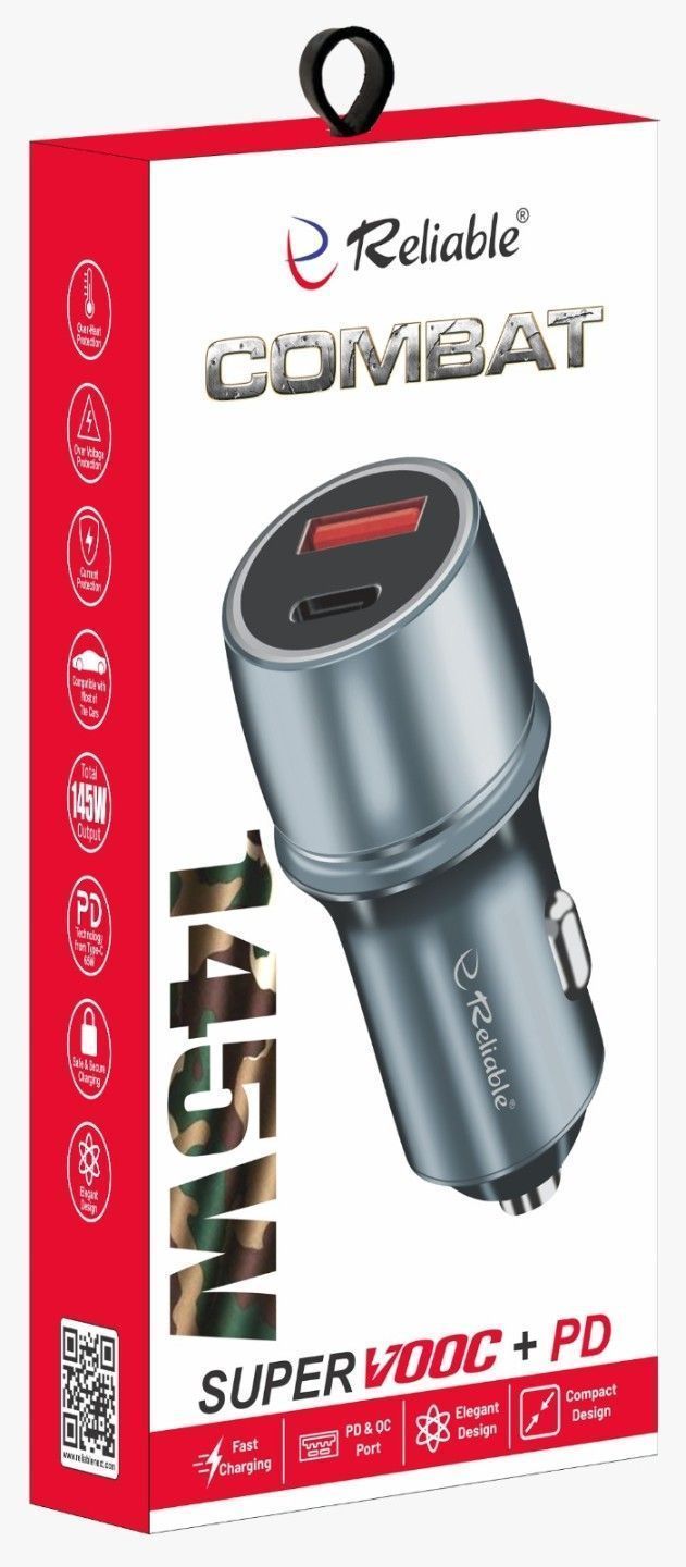 COMBAT Reliable 145W Dual-Port Super Fast Car Charger | PD 65W + 80W - Image 5