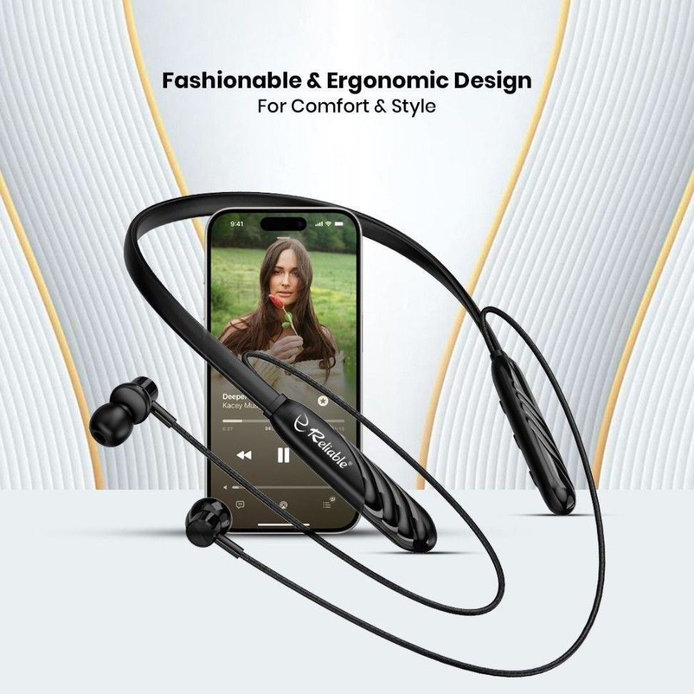 JOY Reliable Ultimate 300H Neckband | 300-Hour Battery | Deep Bass | Fast Charging | Bluetooth 5.3 | Magnetic Earbuds